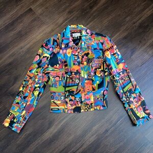Alberto Makali women’s Colorful Print pattern Jacket size 10